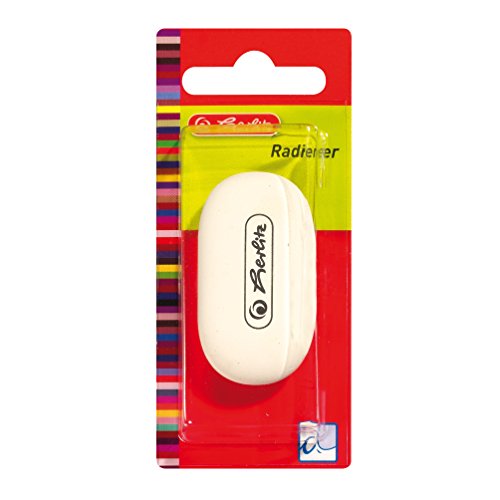 Herlitz Radierer Speckgummi, oval, weiß für Graphit - 2