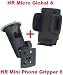 Produktbild HR Richter Universal Handy Smartphone PDA KFZ Halter Halterung Car Holder Mini Phone Gripper 6 1245/46 und Micro Global 8 Turmsauger für Blackberry DTEK50 DTEK60 KEYone P9982 Gigaset GS160 GS170 GS270 Plus