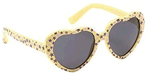 Baby Toddler Sunny Yellow Heart Sunglasses with Soft Durable Plastic Frame and Black Smoked Lenses Providing Full UV 100% Protection Ideal for 0 to 3 Years