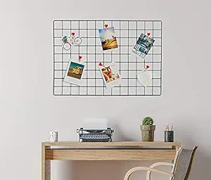 Lsarimo Photo Grid Frame fow Wall Decoration and Display - Steel Photo Frame Photo Clips Included (Size- 46 x 60 cm) (Black)