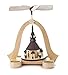 Produktbild DREGENO Pyramide natur mit Kirche und Kurrende, für Teelichte, von DREGENO SEIFFEN 26 cm – Original erzgebirgische Handarbeit