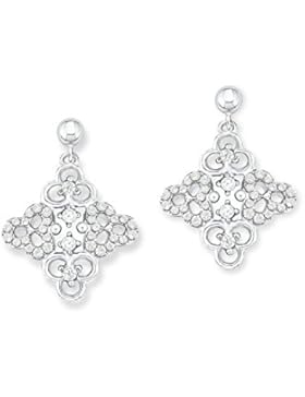 s.Oliver Damen-Ohrhänger Blumen 925 Silber rhodiniert Zirkonia weiß - 523387