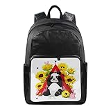 Größe: 32 x 23 x 45 cm. ALARGE Rucksack mit Blumenmotiv und Tiermotiv und Panda-Schweinchen, multifunktional, Business-Tasche, Schule, College, Buchtasche, Reisen, Wandern, Camping, Tagesrucksack