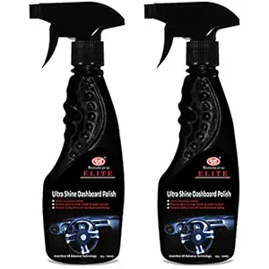 UE Elite Dashboard Polish/Cleaner For All Cars and Bike - Dry to touch and Rich Matte Finish (Plastic, Rubber, Leather Seat) - 500 ml (Pack of 2)