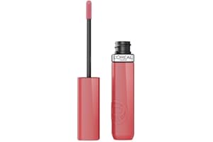 L'OREAL PARIS L'Oréal Paris Rossetto Liquido, Colore Intenso ed Effetto Laccato, Tenuta 16H, Resistente alle Sbavature, No Transfer, Con Squalano, Infaillible Laque Resistence, Tonalità: 600 Nu Rosé, 4,3 ml