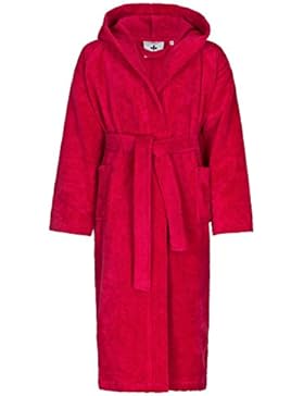 Floringo Kinder Bademantel Twin-Star mit Kapuze für Mädchen und Jungen himbeere-152
