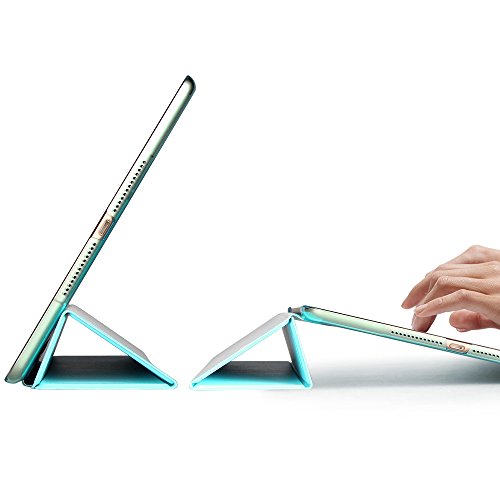 Neues iPad 2017 iPad 9.7 Zoll Hülle, ESR® Yippee Bildserie Cover Auto aufwachen / Schlaf Funktion Smart Case Wickelfalz Ledertasche mit Lichtdurchlässig Rückseite Abdeckung Schutzhülle für Neue iPad 9.7 2017 (Blau) - 2