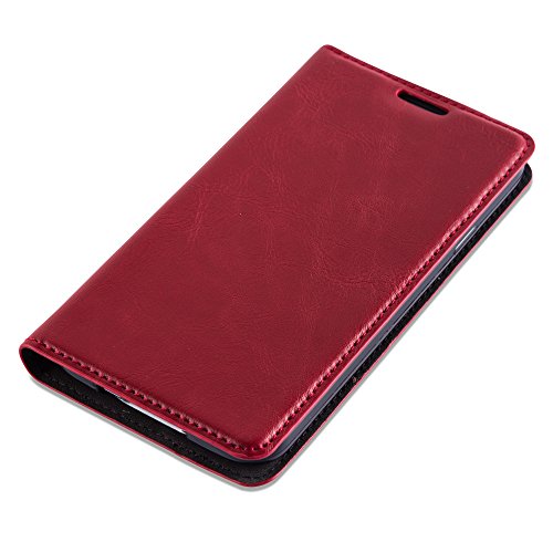 Samsung Galaxy S5 / S5 NEO HÃ¼lle in ROT von Cadorabo - HandyhÃ¼lle mit unsichtbarem Magnetverschluss Standfunktion und Kartenfach Case Cover SchutzhÃ¼lle Etui Tasche Book Klapp Style in APFEL ROT