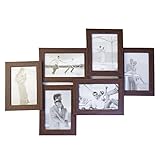 📷 HOCHWERTIG & STYLISCH | Robustes MDF-Holz mit stylischem, edel-braunen Look und echtes Glas verleihen dem Mehrfach-Bilderrahmen einen hochwertigen Premium Touch.