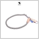 PROFTI Halsband aus Nylon für Hunde, mit Zugstopp, große/kleine Hunde, 1,0x55cm (Schwarz/Beige)