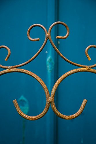 Beetzaun 78x 51cm Beetbegrenzer Rankgitter halbrund Rost Metall Volleisen - 7