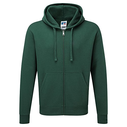 Russell - Sweatshirt à capuche et fermeture zippée - Homme (2XL) (Vert bouteille)