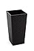 Produktbild RattanBlumentopf Übertopf Pflanzkübel Blumenkübel- UV - Beständig 40x40x75 cm schwarz
