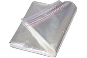 Securement Plastic Transparent Poly Bags For Packing Saree Cloth Sealable | Used For Saree Packing, Shirts Packing,Bopp Poly Bags Self Adhesive (100, 14x18)
