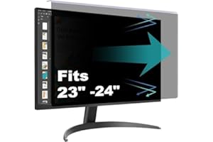 Pozlle Filtre de confidentialité anti-lumière bleue de 24" – Compatible avec les écrans larges de 23,23,5, 24" (16:9) – Protection amovible en acrylique et technologie anti-reflet
