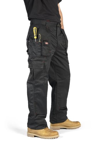 Lee Cooper Workwear 206 Cargo - Pantalones para hombre, color negro, talla W30/R