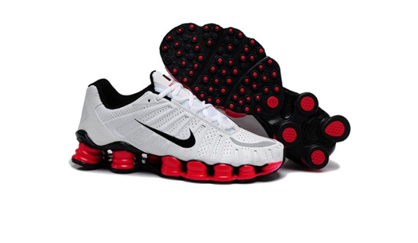 nike shox white red