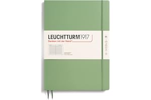 LEUCHTTURM1917 Master Slim A4+ - Notatnik w twardej oprawie (szałwia) - 123 ponumerowane strony