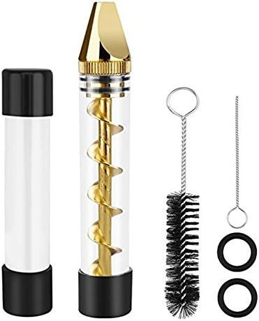 Alisaouse Twisted Glass Grinder Kit Blunt Glass bottle, 2 x Silicone Rings,1 x Metal Twist,1 x Glass Tube,1 x Cleaning Brush,1 x Thread Mouthpiece For Tobacco, Dry Herbs,Tea, Herb Leaves And Spices Glass Blunt Tips