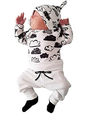 PINEsong Neugeborenes Kind Baby Junge und Mädchen Cloud Print Baumwolle O Ansatz T-Shirt Tops + Hosen Outfits...
