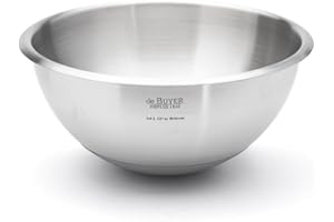 De Buyer - Bassine demi-sphérique "Cul-de-Poule" en inox avec fond en silicone - Diamètre 24 cm -, Argent