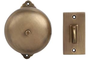 A29 Kabellose Türklingel im viktorianischen Stil, altmodische Türklingel mit manuellem Handdrehklingel, mechanischer Vintage-Ringer mit antikem Messing-Finish, traditioneller Haustüralarm, antikes