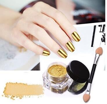Gold Magic Bling Mirror Chrome Powder Nail Glitter Effect Nail Art Shine
