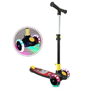 NHR Smart Kick Scooter, 3 Adjustable Height, Foldable,Front Wheel Light & PVC Wheels for Kids (3 to 8 Years)