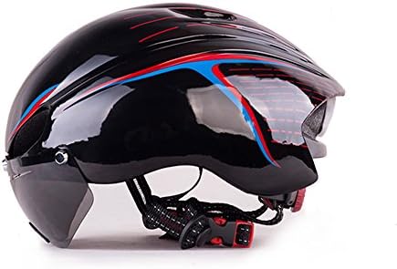 Cycling Bike Helmet with Detachable Magnetic Visor Goggles Shield (black)