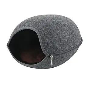 Cat Pet Cave Cat Cave Bed Cat Bed for Cats Kittens Pets(Dark Gray) -Layfoo