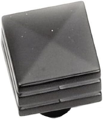 Laurey 23220 Cabinet Hardware 7/8-Inch Square Knob, Matte Black