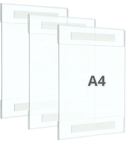 Présentoirs En Acrylique Transparent A4 Paysage - Lot De 3, Base 7 Cm, Pour Menus, Prix, Affiches
