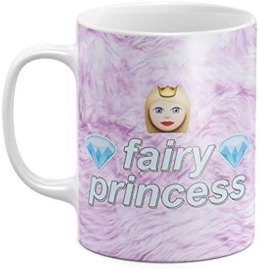Fairy Princess Emoji Diamonds Pink Fur Babygirl Daddy Girl Sassy Swag Pattern 11 ounce Ceramic Tea Coffee Mug