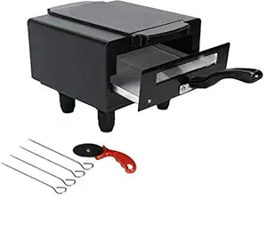 Wellberg 1500W Small Electric Tandoor with Pizza Cutter,Recipe Book,Grill & Skewers,Safety Glove