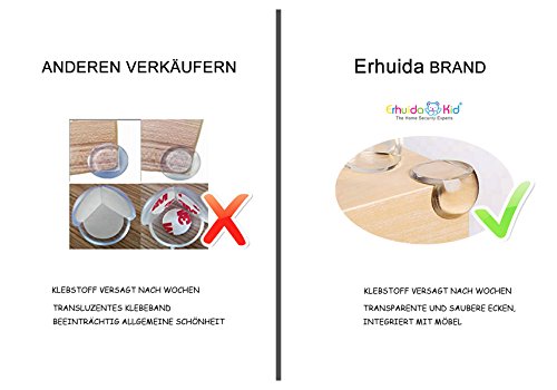 Schutz baby,Eckenschutz und Kantenschutz Hochtransparent aus Kunststoff für Tisch- und Möbel-Ecken – Stoßschutz für Baby’s und Kinder (12 Stück) - 4