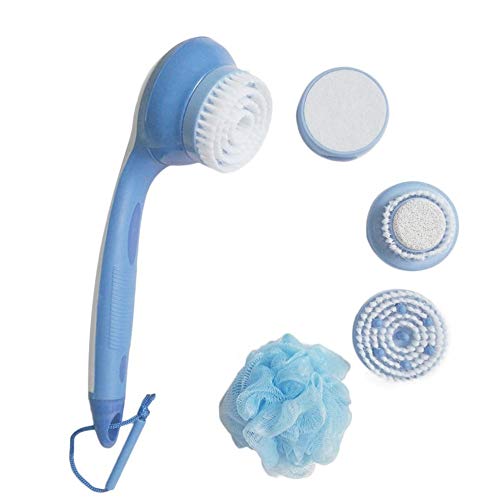 Candybar 5-In-1 Electric Massage Shower Brush Long Handle Cleaning System Brush Pedicure Exfoliate Microdermabrasion