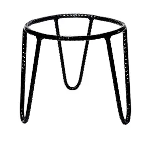 Extend Iron Pot/Matka Stand for Home Decor Garden Office 7X7X7 INCH-(Black Color, Set of 1)