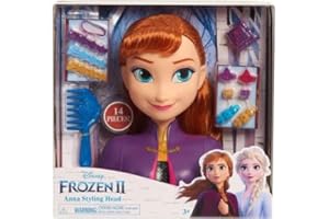 CAVERNEDESJOUETS Tête a coiffer Anna Cheveux Brun Reine des Neige - 14 Pieces - Set Jouets Fille + 1 Carte Offerte - Jouet Coiffure - Accessoires