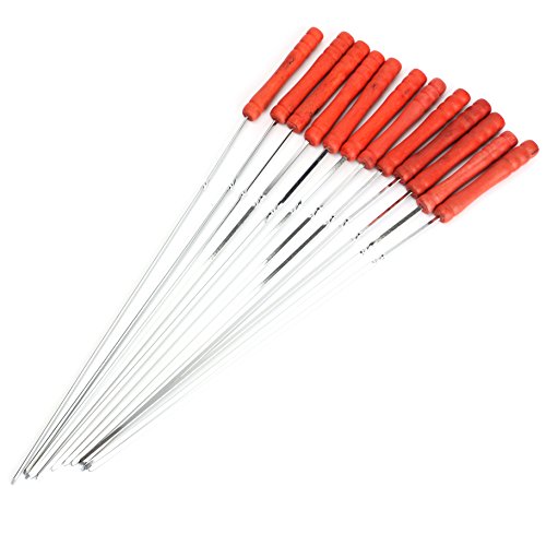 Tosnail 12-er BBQ Grillspieße Doppelspieße, Schaschlikspieße, Garnelenspieße, 43cm - 2