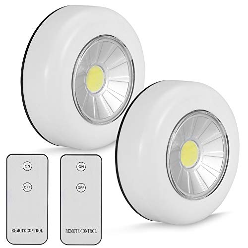 Riuty COB Emergency Lamp, 2Pcs LED COB LED ad Alta luminosit con Telecomando per la Camera da Letto Armadio Corridoio Senza Batteria