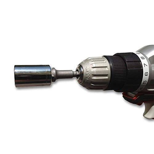 Steckschlüssel Nuss Set, Florally 8-tlg Adapter Sechskant Bohrfutter Adapter auf 1/4″ 3/8″ 1/2 „, Akkuschrauber Stecknuss Adapter - 5