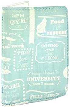 cardholder Typo Love PU leather 10,5 x 7,5 cm light blue