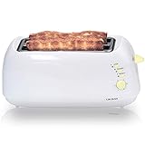 Lauson Toaster 2-4 Scheiben, 1300W, 2 Stahlschlitze, einstellbare Toast, Auftauen und Aufwärmen Funktion, kalte Berührung, ATT107, weiße Farbe