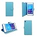 Produktbild SONY XPERIA Z3 PLUS LICHT BLAU EINFARBIG TPU GEL PU LEDER ETUI BUCH KLAPPBARE SCHUTZHÜLLE ABDECKUNG UND GRATIS DISPLAY SCHUTZ VON GADGET BOXX