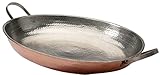 Sertodo Kupfer, handgehämmert, 14 Gauge, 100% reines Kupfer, Alicante Paella-Kochtopf mit Edelstahlgriffen 15 inch kupfer