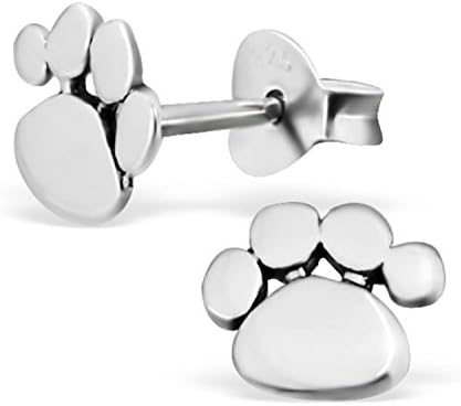 Cat or Dog Paw Print Earrings - Sterling Silver