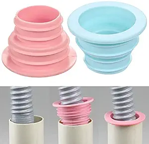 DHRUSIMI Drain Pipe Seal Hose Silicone Plug, Silicone Sealing Plug Kitchen Pipe Sewer Seal Ring Washing Machine Drain Multipurpose Pipe Connector Bathroom Kitchen Laundry Bathroom Bathtub (Pack of 2)