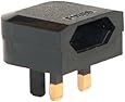 Euro 2 Pin to 3 Pin Converter Plug / Adapter - Black