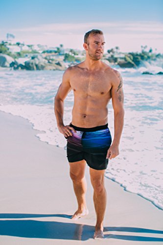 GUGGEN MOUNTAIN Herren Badeshorts Beachshorts Boardshorts Badehose gestreift *High Quality Print* - 2