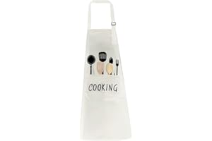 Vicloon Grembiule da Cucina Chef, Grembiule Cucina Donna Regolabile in PVC Grembiuli Impermeabile e Antivegetativa con 2 Tasche, Grembiule da Ristorante BBQ Bar Chef Cucina, Unisex